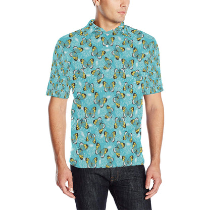 Butterfly Pattern Print Design 010 Men Polo Shirt