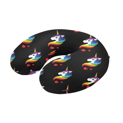 Rainbow Unicorn Pattern Print Design A03 U-Shaped Travel Neck Pillow