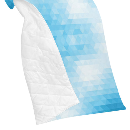 Geometric Blue Pattern Print Design 01 Premium Quilt