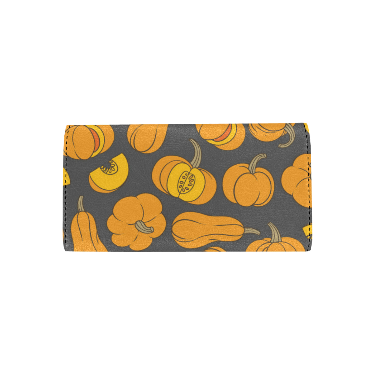 Pumpkin Pattern Print Design A03 Women's Trifold Wallet