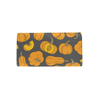 Pumpkin Pattern Print Design A03 Women's Trifold Wallet