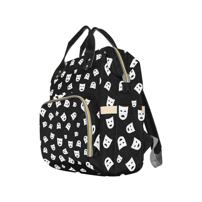 Acting Mask Pattern Print Design 03 Diaper Bag Backpack