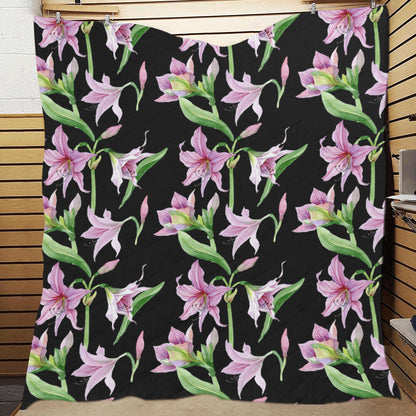 Amaryllis Pattern Print Design AL08 Premium Quilt