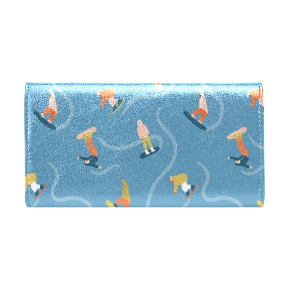 Snowboard Print Design LKS303 Women's Trifold Wallet
