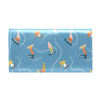 Snowboard Print Design LKS303 Women's Trifold Wallet