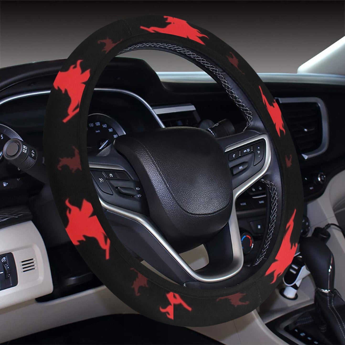 Witch Print Design LKS308 Steering Wheel Cover with Elastic Edge