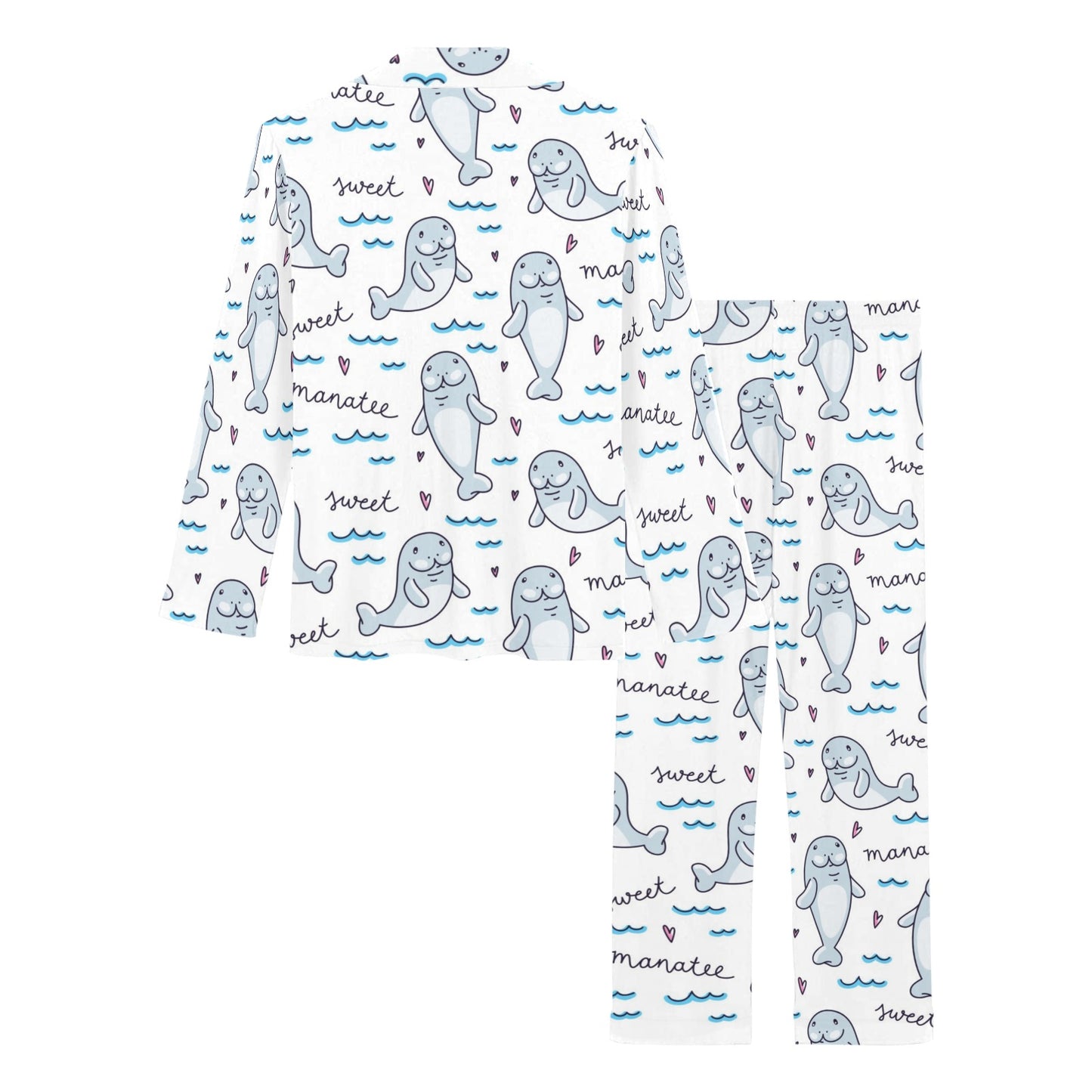 Manatee Baby Pattern Print Design 03 Women's Long Pajama Set