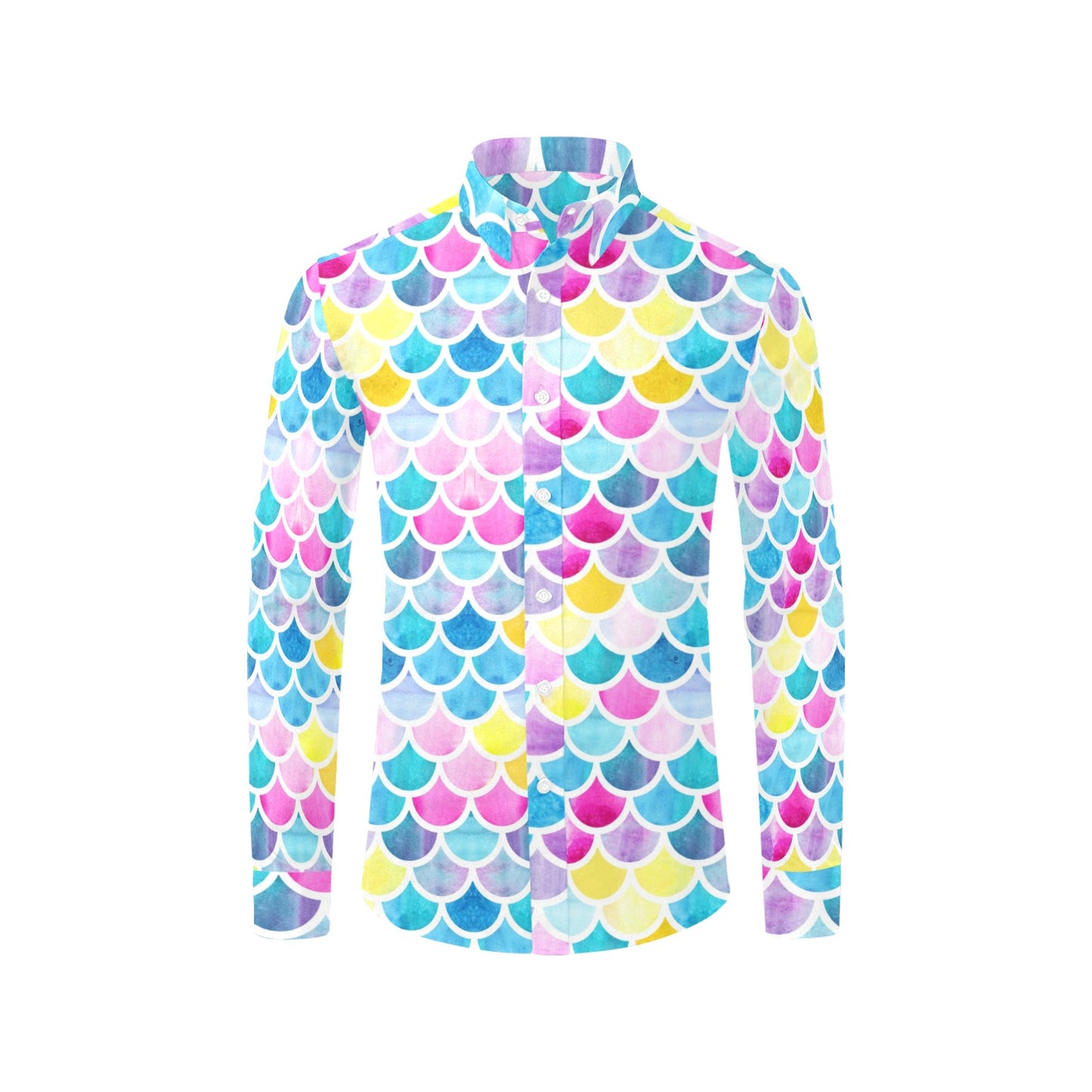 Scales Print Design LKS402 Men's Long Sleeve Dress Shirt