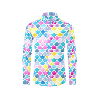 Scales Print Design LKS402 Men's Long Sleeve Dress Shirt