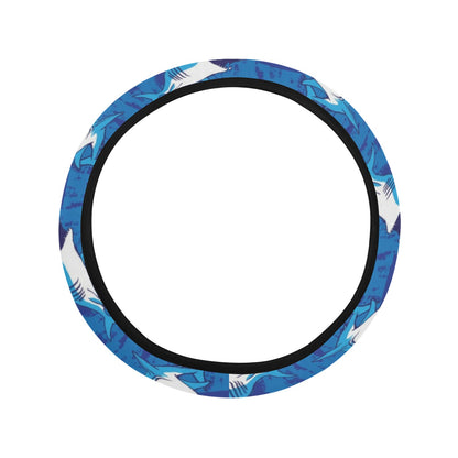 Shark Print Design LKS308 Steering Wheel Cover with Elastic Edge