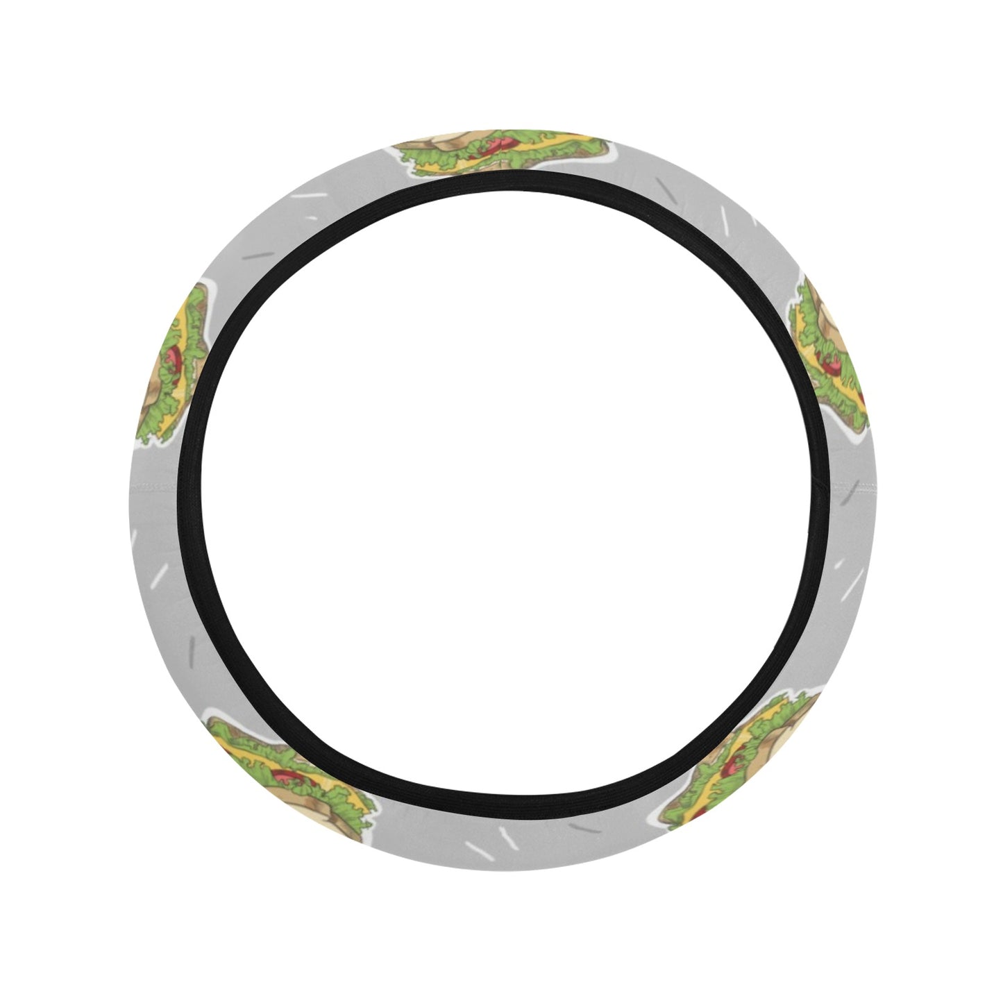 Sandwich Print Design LKS304 Steering Wheel Cover with Elastic Edge