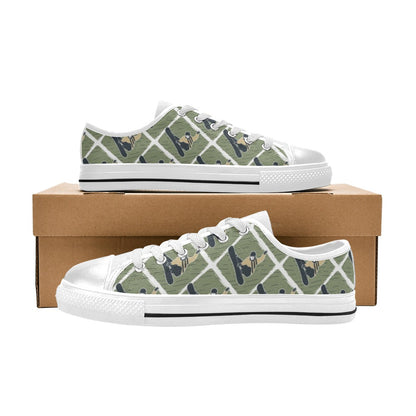 Snowboard Man Print Design LKS302 Women's White Low Top Shoes