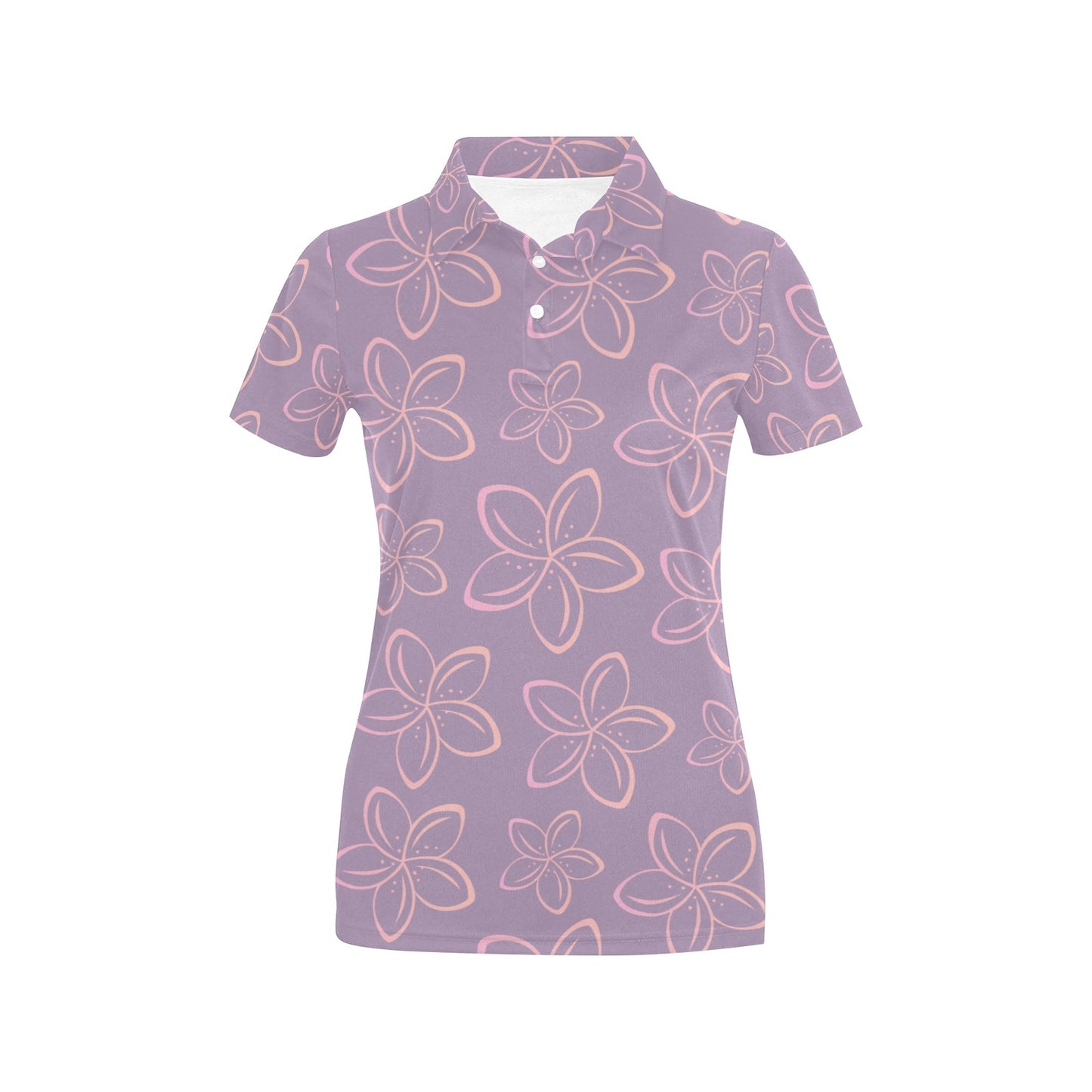 Plumeria Pattern Print Design A01 Women's Polo Shirt