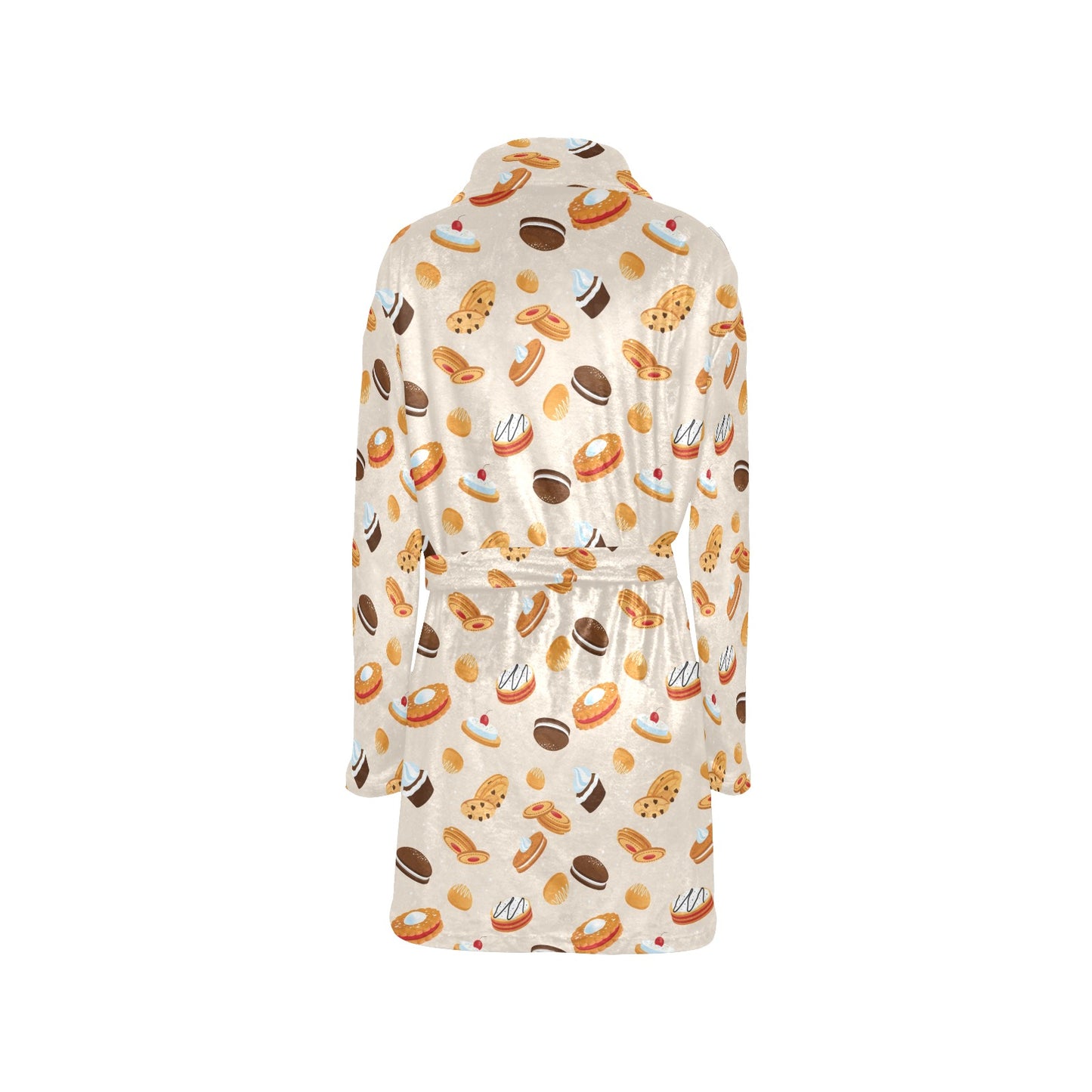 Biscuit Pattern Print Design 01 Women's Fleece Robe