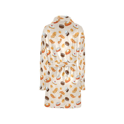 Biscuit Pattern Print Design 01 Women's Fleece Robe