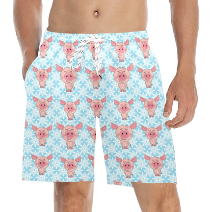 Pig Print Design LKS402 Men's Swim Trunks Beach Shorts