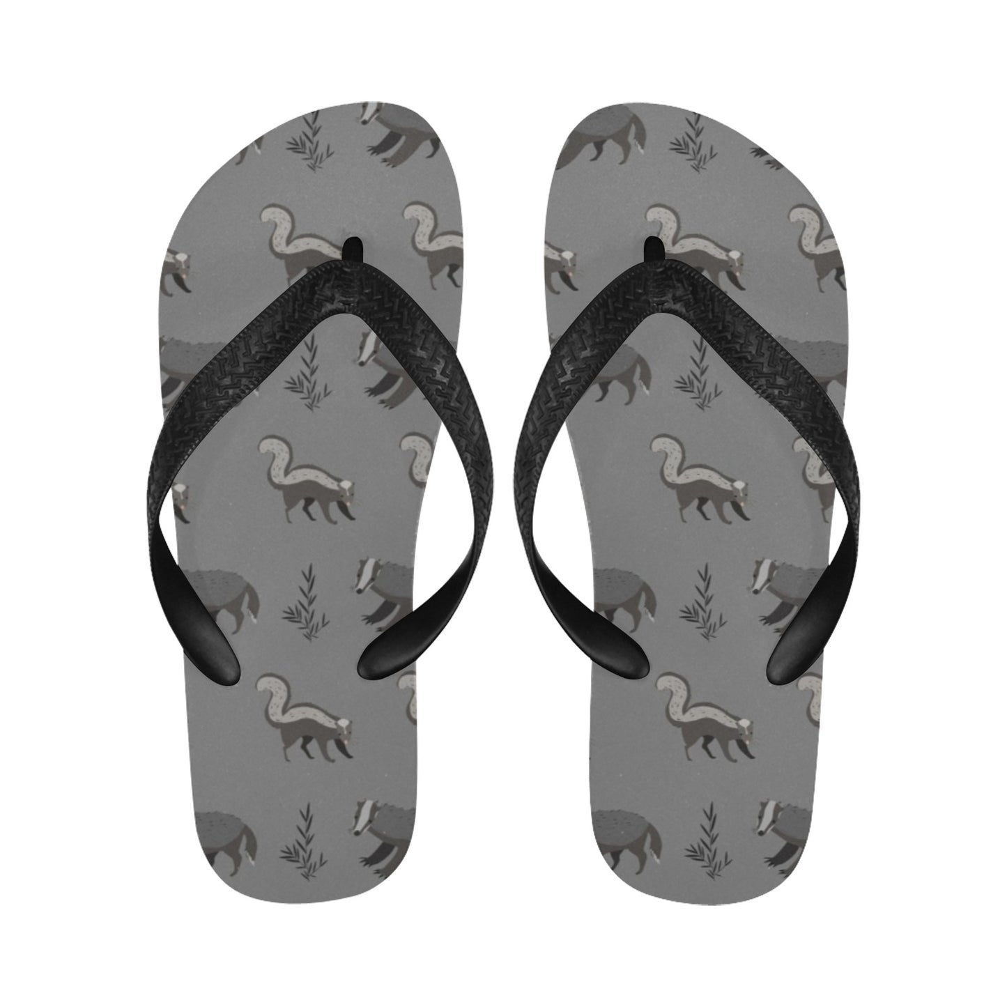 Skunk Print Design LKS301 Flip Flops