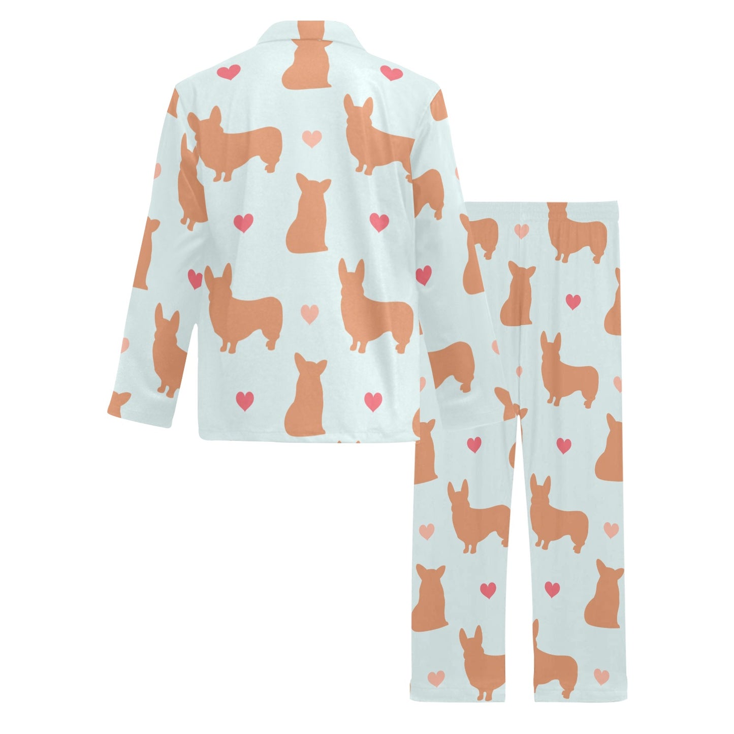 Pembroke Welsh Corgis Pattern Print Design A01 Men's Long Pajama Set