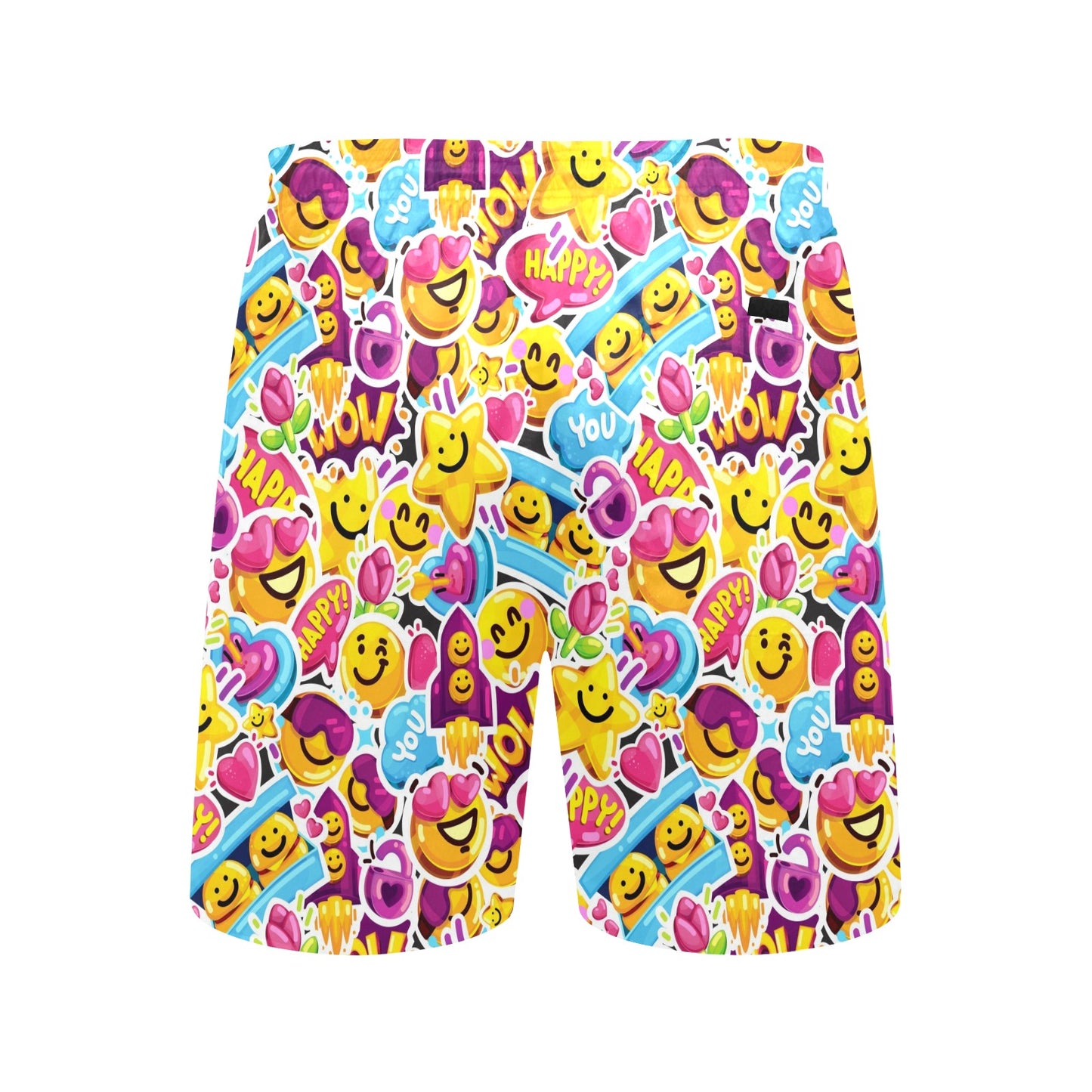 Emoji Sticker Print Pattern Men's Swim Trunks Beach Shorts