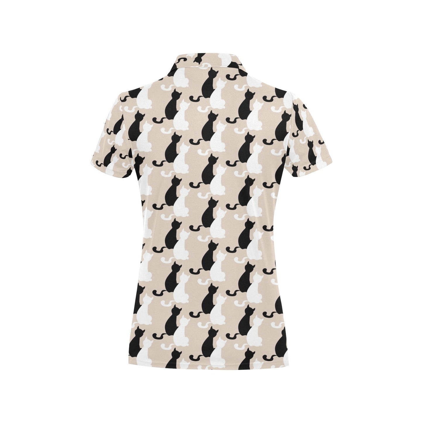 Cat Pattern Print Design 04 Women's Polo Shirt