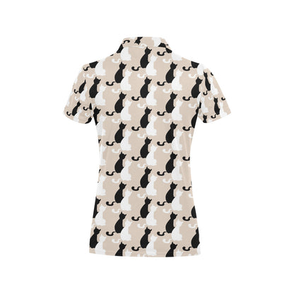 Cat Pattern Print Design 04 Women's Polo Shirt