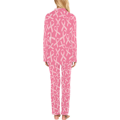 Breast Cancer Awareness Themed Women's Long Pajama Set