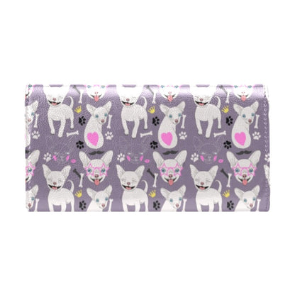 Chihuahua Happy Pattern Women's Trifold Wallet