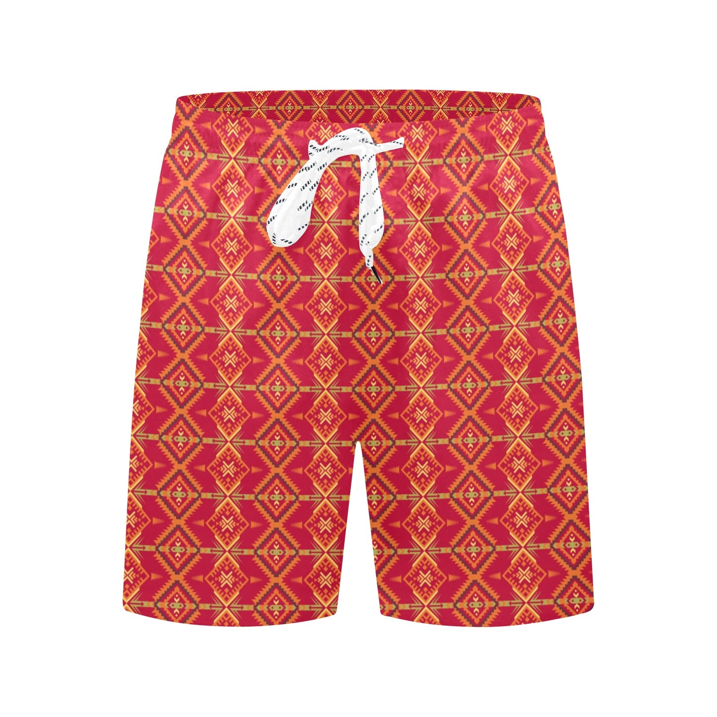 Southwest Aztec Design Themed Print Men's Swim Trunks Beach Shorts