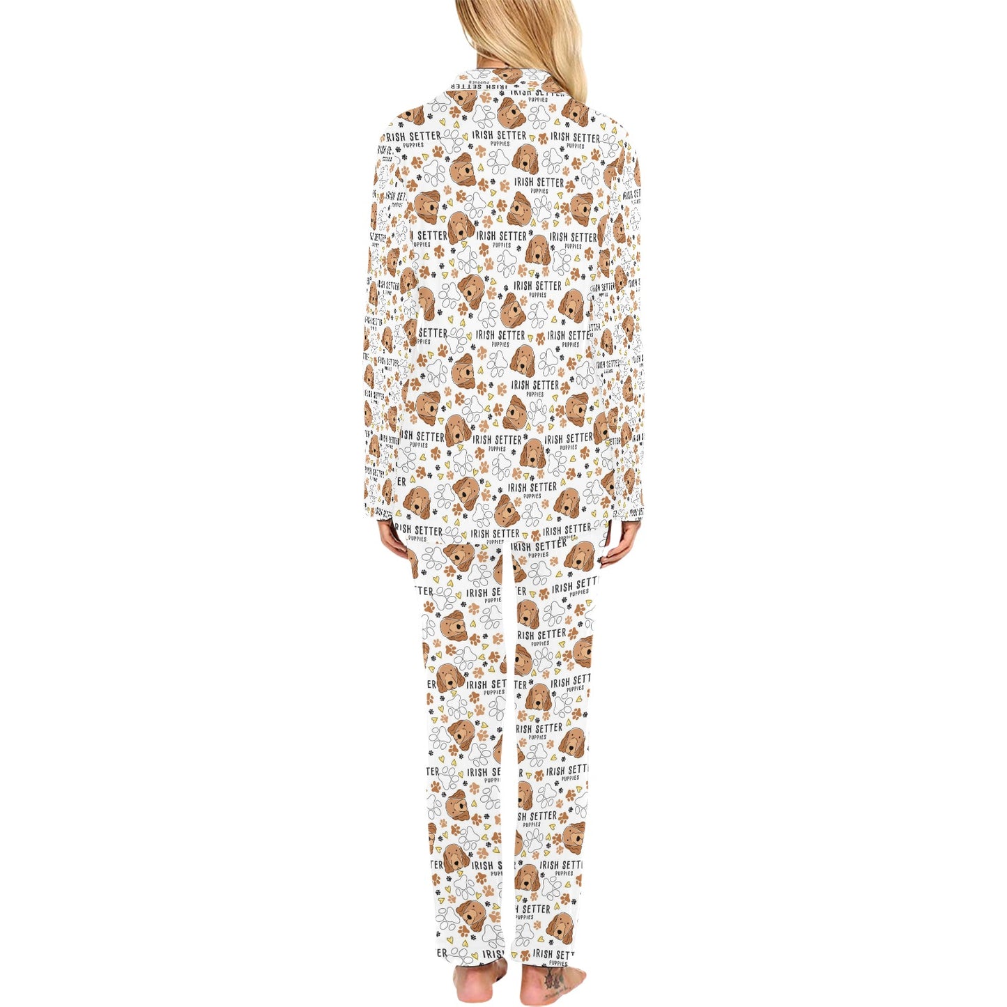 Setters Irish Print Design LKS301 Women's Long Pajama Set