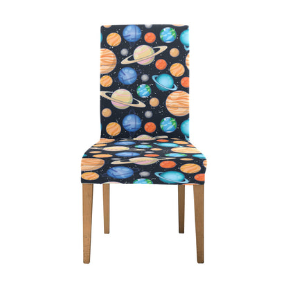 Planet Colorful Print Design LKS301 Dining Chair Slipcover