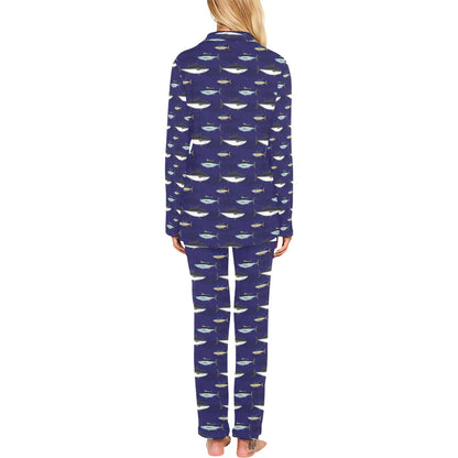 Tuna Fish Print Design LKS304 Women's Long Pajama Set