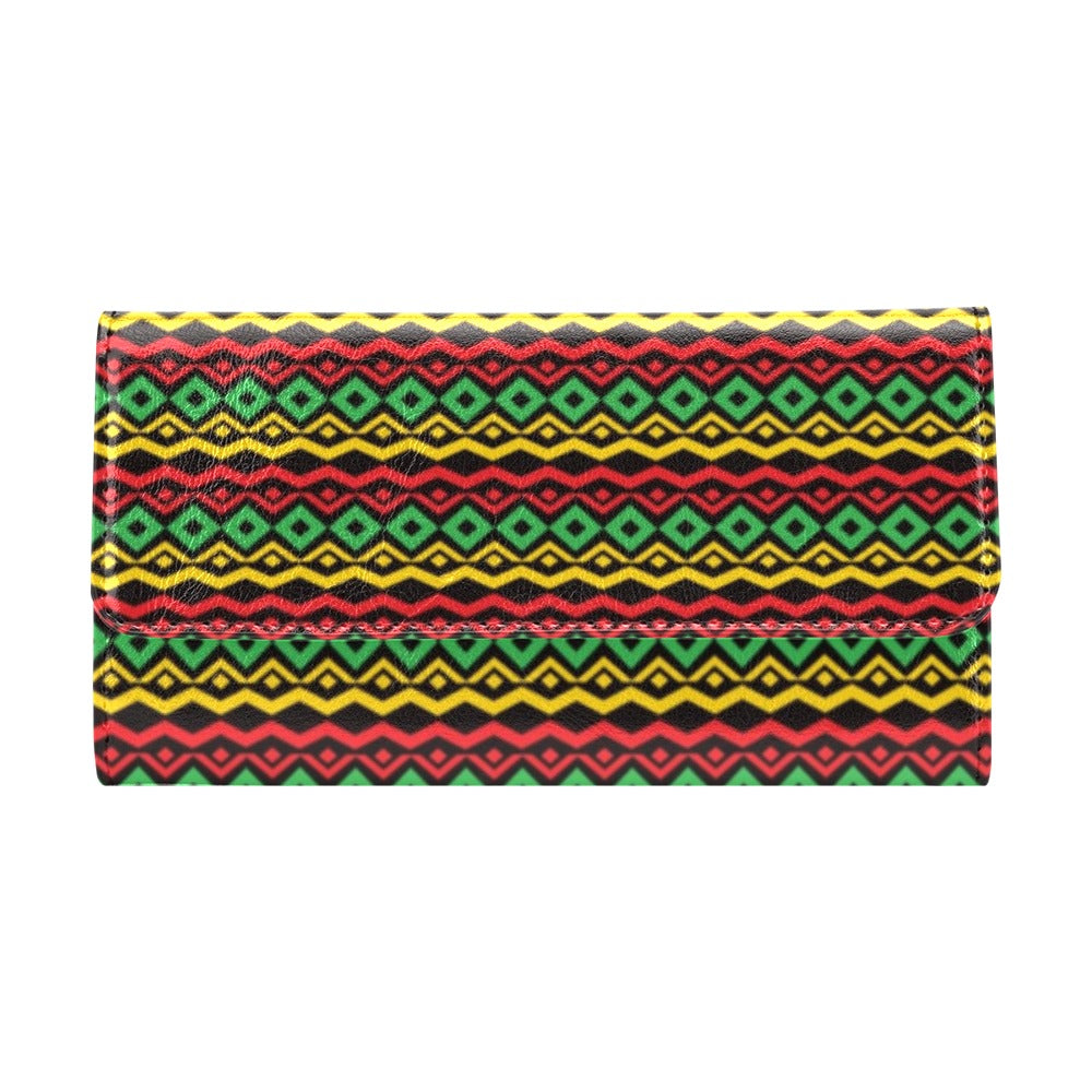 Rasta Reggae Color Themed Women's Trifold Wallet