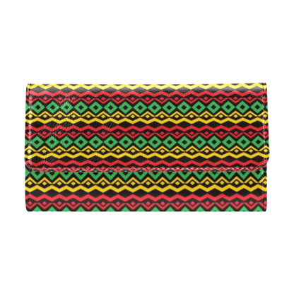 Rasta Reggae Color Themed Women's Trifold Wallet