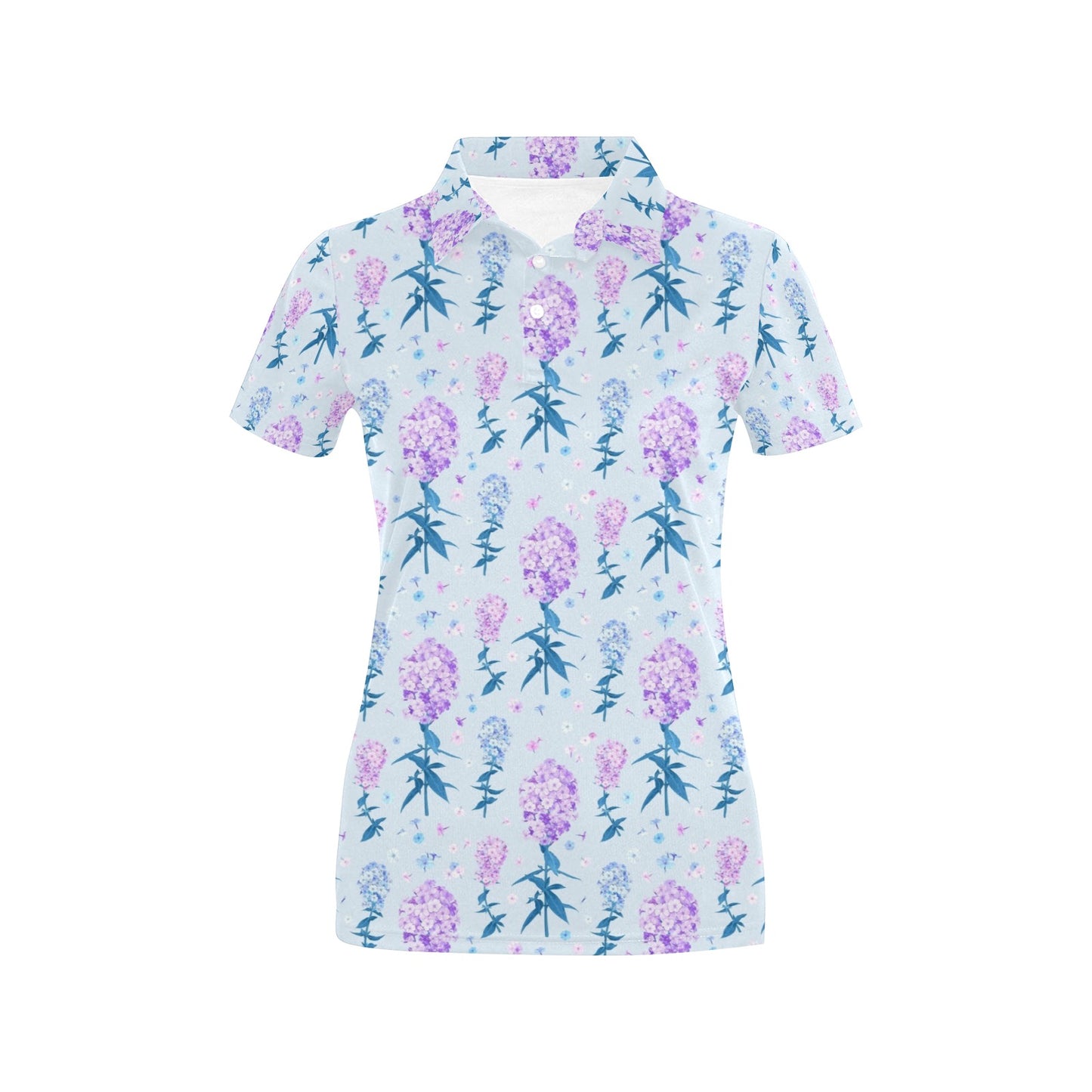 Lilac Pattern Print Design LI05 Women's Polo Shirt
