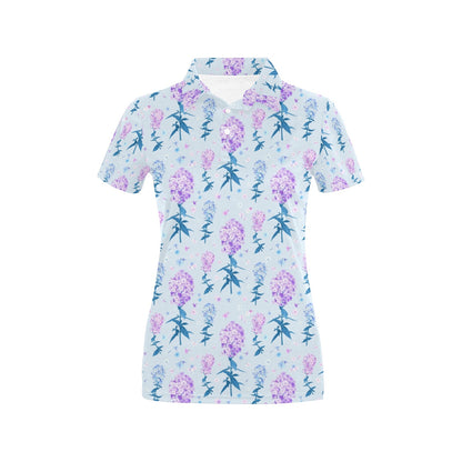 Lilac Pattern Print Design LI05 Women's Polo Shirt