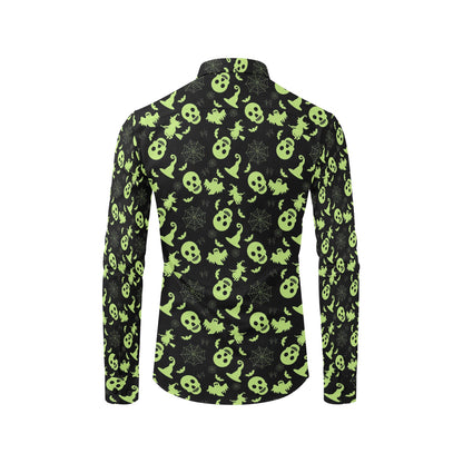 Witch Halloween Print Design LKS306 Men's Long Sleeve Dress Shirt