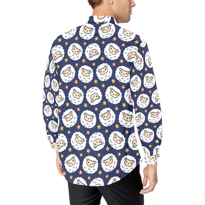 Sheep Print Design LKS402 Men's Long Sleeve Dress Shirt