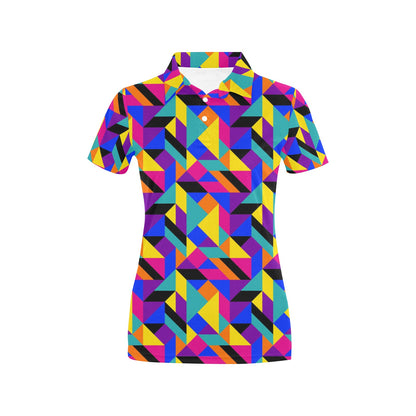 90s Colorful Pattern Print Design 1 Women's Polo Shirt