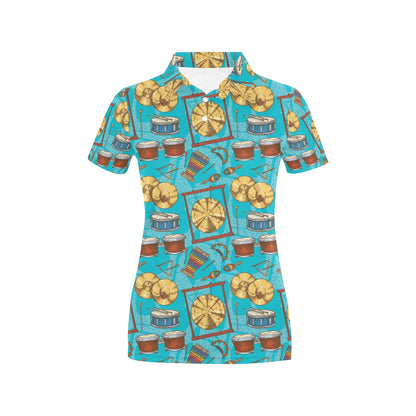 Percussion Pattern Print Design 03 Women's Polo Shirt