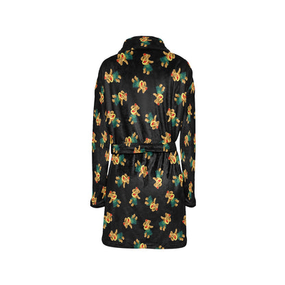 Hula Bear Pattern Print Design 06 Women's Fleece Robe