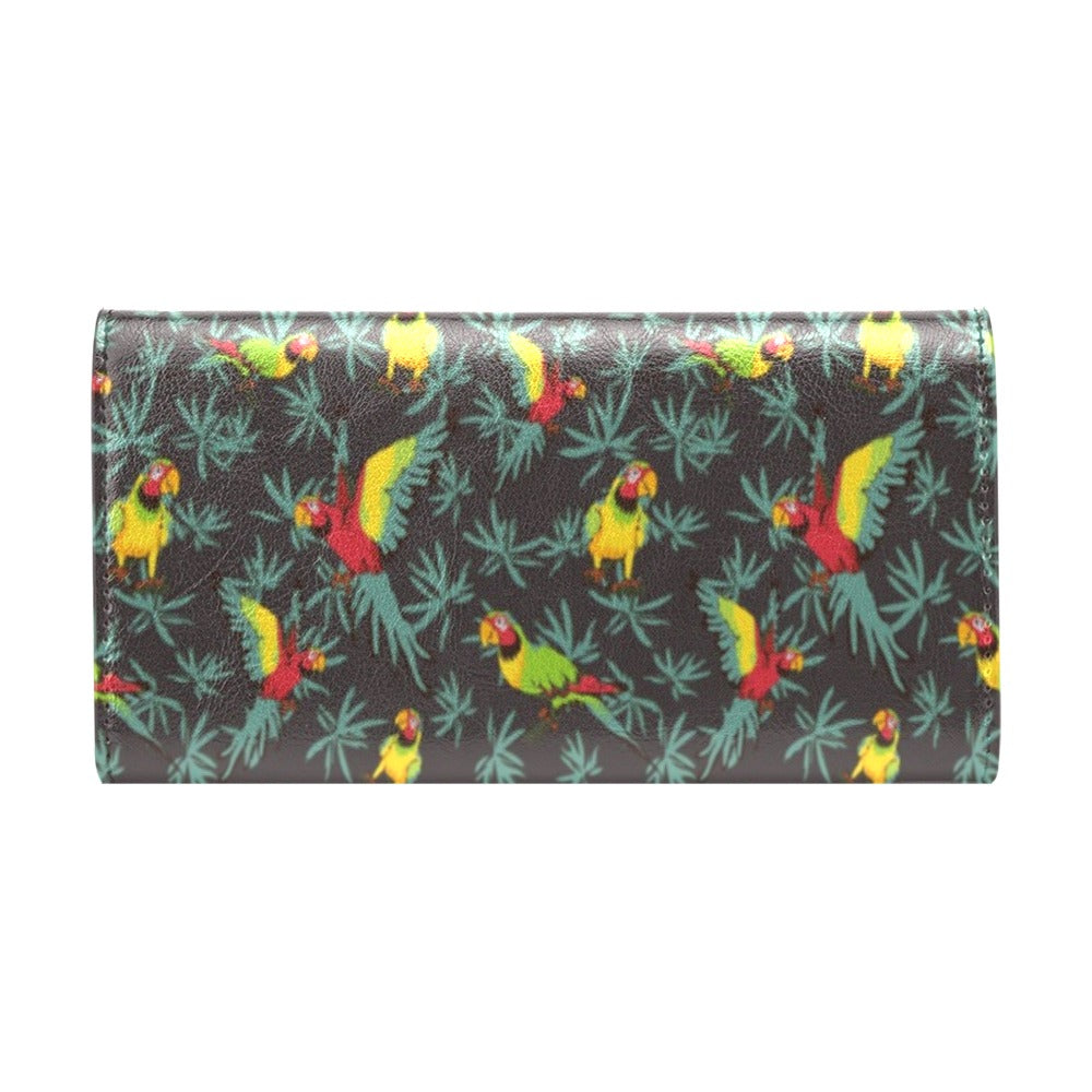 Parrot Themed Print Women's Trifold Wallet