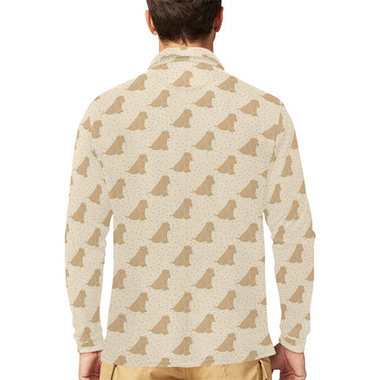 Chinese Shar Pei Pattern Print Design 01 Long Sleeve Polo Shirt For Men's