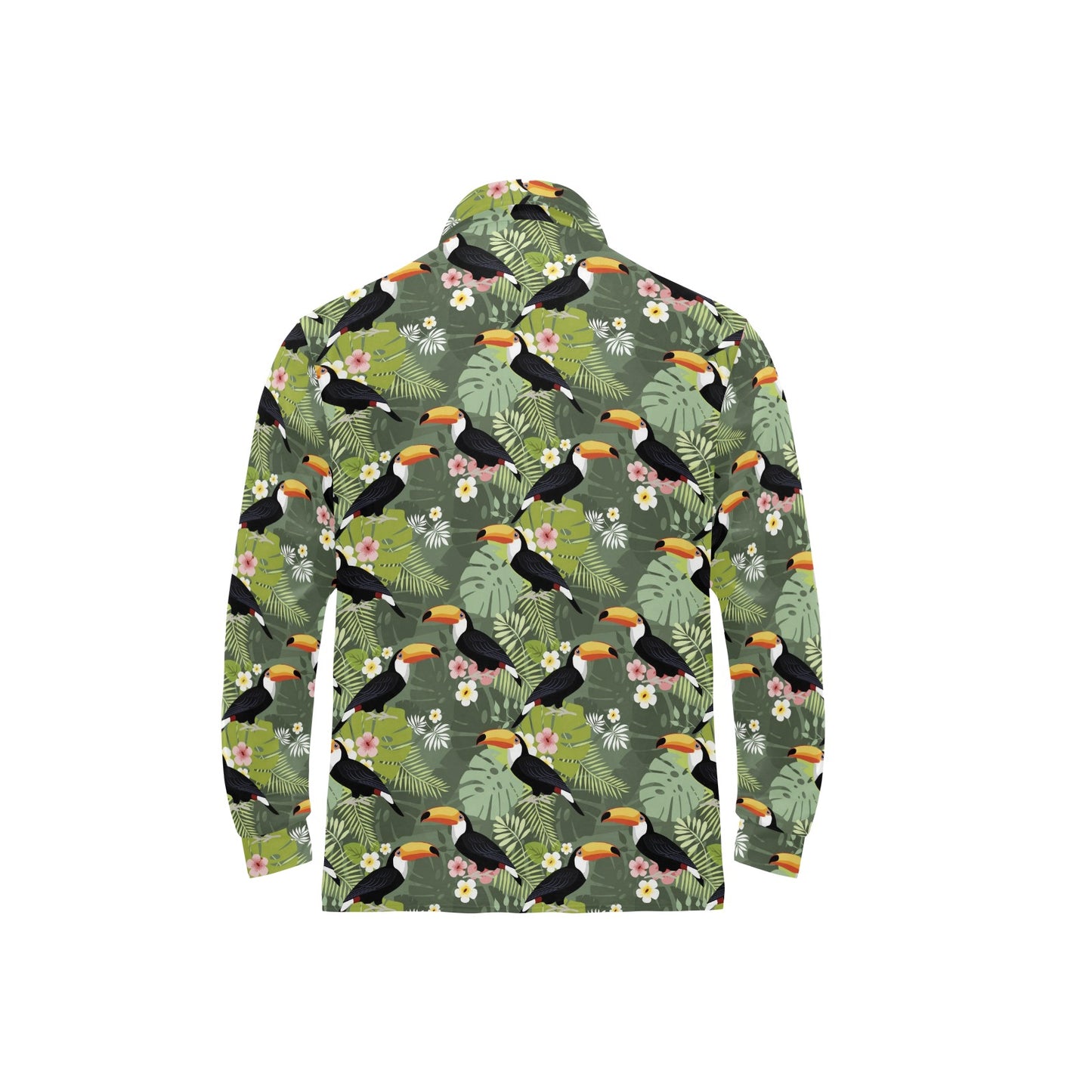 Toucan Print Design LKS304 Long Sleeve Polo Shirt For Men's