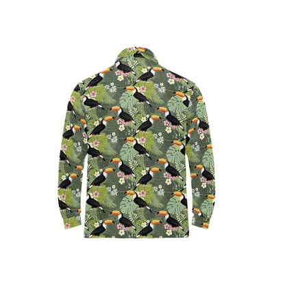 Toucan Print Design LKS304 Long Sleeve Polo Shirt For Men's