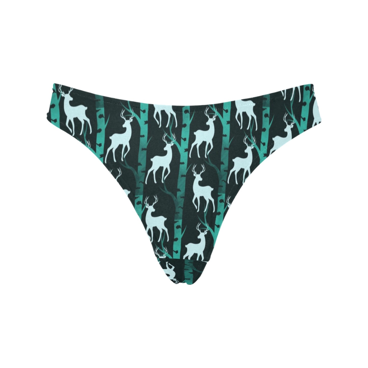 Deer Jungle Print Pattern Women's Thongs