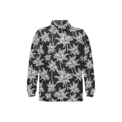 Palm Tree Pattern Print Design PT03 Long Sleeve Polo Shirt For Men's