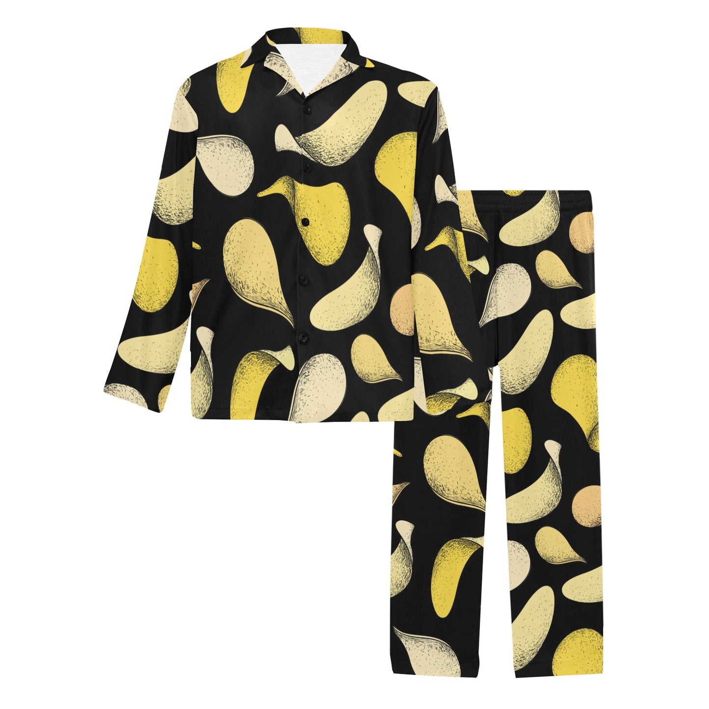 Potato Pattern Print Design A02 Men's Long Pajama Set