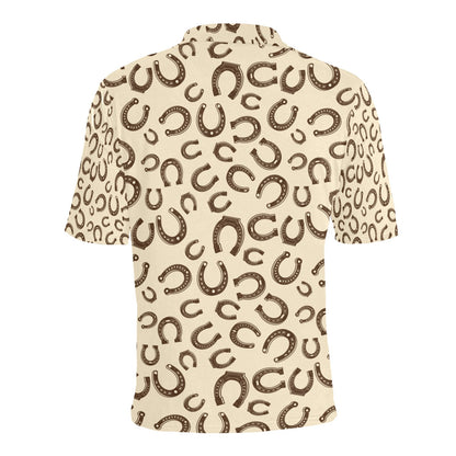 Horseshoe Print Design LKS302 Men Polo Shirt