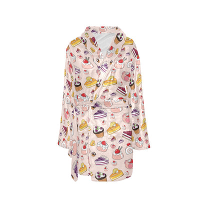 Cake Pattern Print Design 01 Women's Fleece Robe