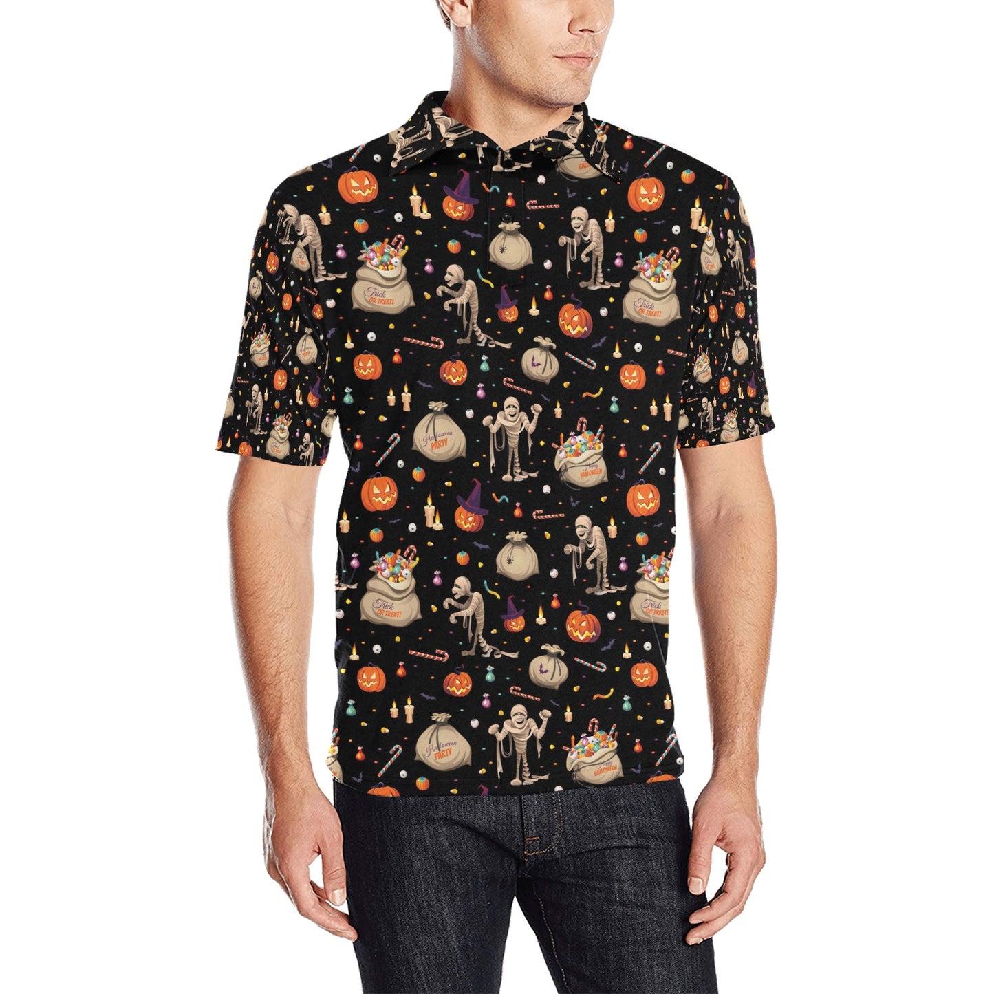 Mummy Halloween Print Design LKS303 Men Polo Shirt